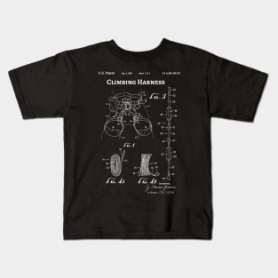 Climbing Harness Patent, Rock Climbing Patent, Rock Climbing Gift Kids T-Shirt